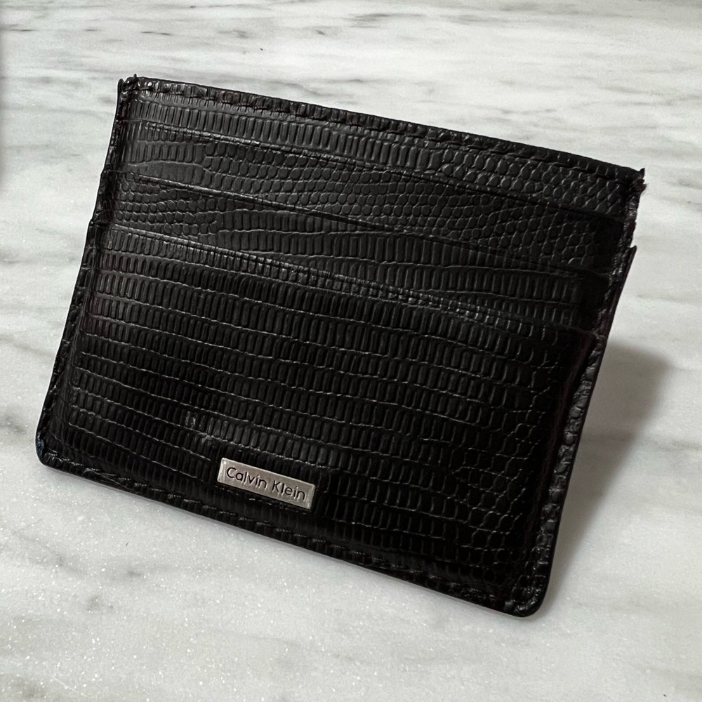 Black Calvin Klein card wallet cardholder